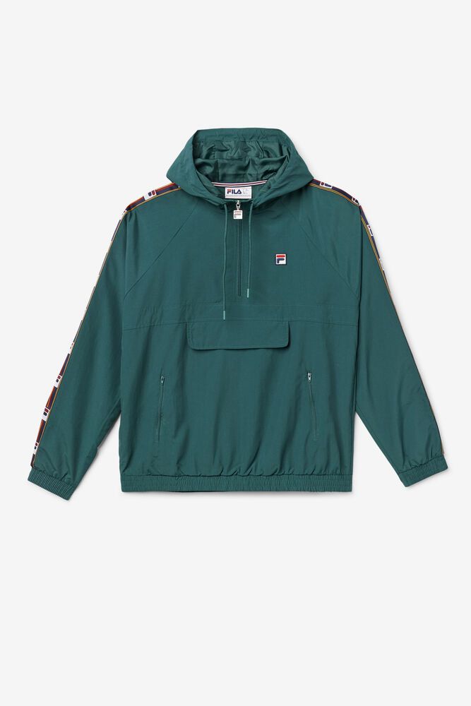 Fila Bunda Panske Cameron 1/2 Zips Wind Zelene - LJQNK8901